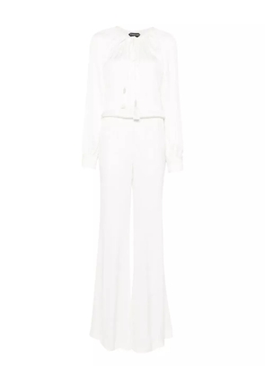 TOM FORD tie-neck jumpsuit - White
