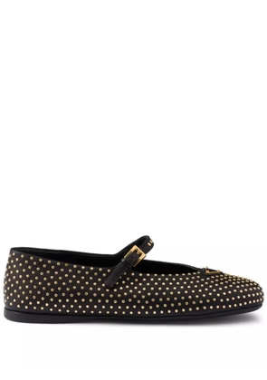Prada stud-embellished ballerina shoes - Black