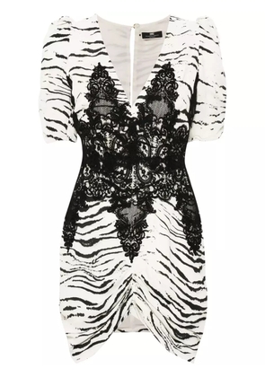 Elisabetta Franchi animal-print mini dress - White