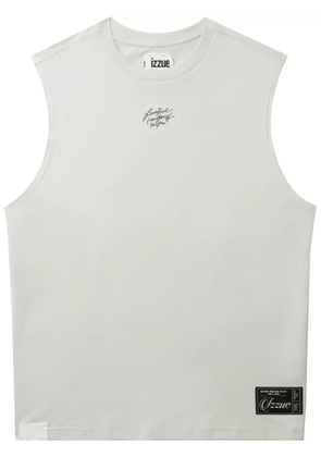 izzue graphic-print cotton vest - Neutrals