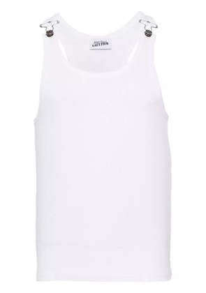 Jean Paul Gaultier ribbed-knit cotton tank top - White