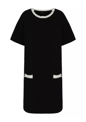 Emporio Armani frayed-trim mini dress - Black