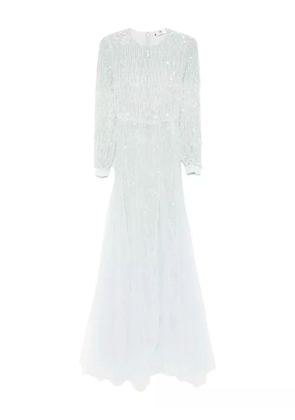 Elisabetta Franchi sequin-embellished georgette maxi dress - Blue