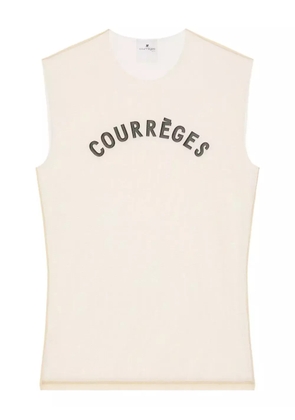 Courrèges logo-print sleeveless top - Neutrals
