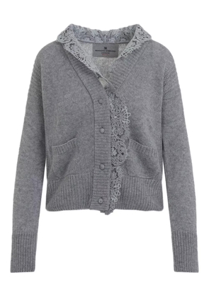 Ermanno Scervino lace-trimmed cardigan - Grey