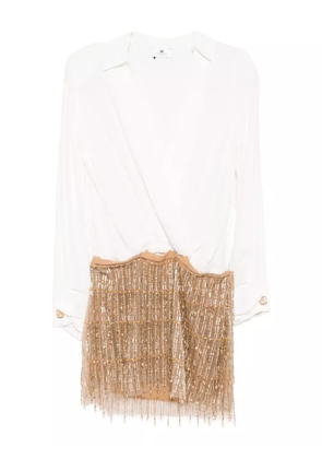 Elisabetta Franchi sequinned-skirt mini dress - White