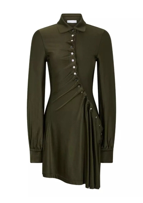 Rabanne button-embellished draped dress - Green