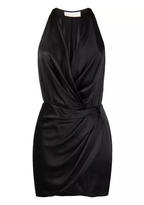 Michelle Mason silk halterneck mini dress - Black