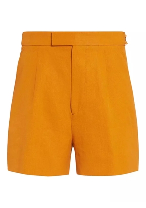 Zegna pleated linen shorts - Orange
