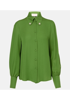 Valentino Embellished silk georgette blouse
