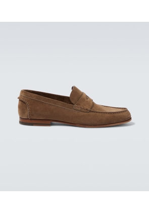 Dunhill Heddon Flex suede penny loafers
