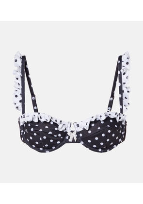Bananhot Angela polka-dot ruffled bikini top
