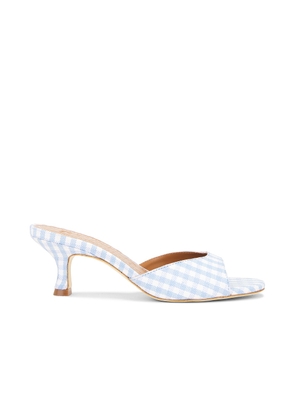 Staud Brigitte Mule in Sky Micro Check - Blue. Size 36 (also in 36.5, 41).