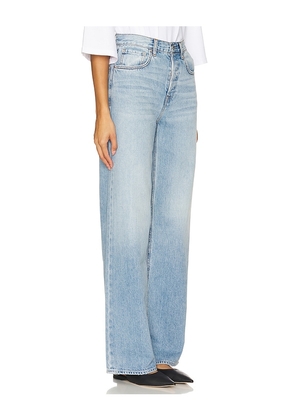 GRLFRND Brooklyn High Rise Straight Jeans in Denim-Medium. Size 24. Also in 32.