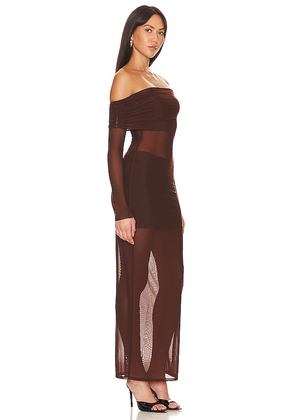 Lovers and Friends x Anja DujakoviÄ  Fio Maxi Dress in Chocolate. Size M. Also in S, XS, XXS.