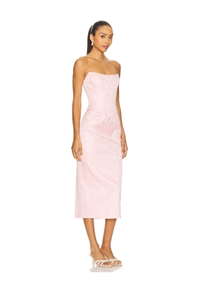 Lovers and Friends Josephine Midi Dress in Pink. Size L. Also in M, S, XL, XS, XXS.