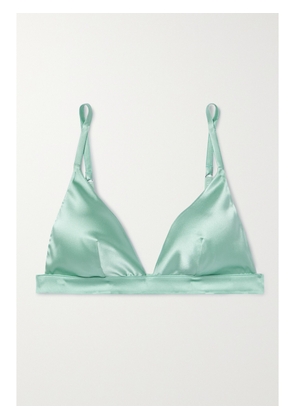 I.D. SARRIERI - + Net Sustain Lombard Street Ruffled Organic Silk-blend Satin Bra - Green - x small,small,medium,large,x large