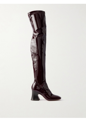 Chloé - Janis Glossed Over-the-knee Boots - Burgundy - IT36,IT37,IT37.5,IT38,IT38.5,IT39,IT39.5,IT40,IT41