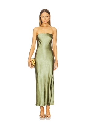 SNDYS Angelina Neck Tie Maxi Dress in Olive. Size M. Also in L, S, XL, XS, XXL, XXS.