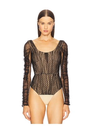 Prabal Gurung Long Sleeve Bodysuit in Black. Size L. Also in M, S, XS.
