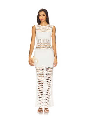 retrofete Kylan Knit Crochet Dress in White. Size L. Also in XL.