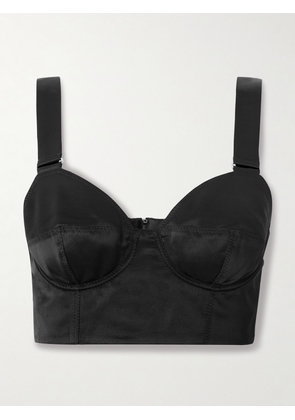 Erdem - Silk-satin Bustier Top - Black - UK 4,UK 6,UK 8,UK 10,UK 12,UK 14,UK 16