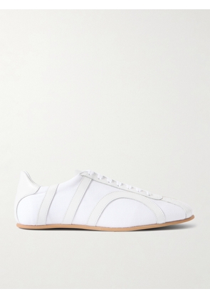 TOTEME - Leather-trimmed Cotton-canvas Sneakers - White - IT35,IT36,IT37,IT38,IT39,IT40,IT41,IT42