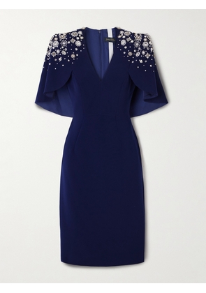 Jenny Packham - Jupiter Embellished Crepe Midi Dress - Blue - UK 6,UK 8,UK 10,UK 12,UK 14,UK 16,UK 18
