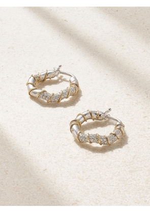 Yvonne Léon - 18-karat White And Yellow Gold Diamond Hoop Earrings - One size
