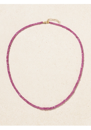 JIA JIA - Gold Sapphire Necklace - Pink - One size