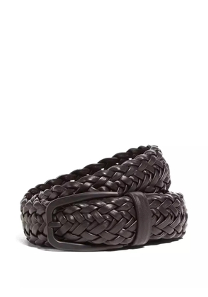 Zegna braided leather belt - Brown