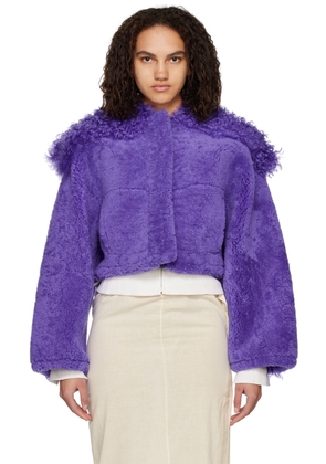 JACQUEMUS Purple Le Papier 'La Veste Piloni' Shearling Jacket