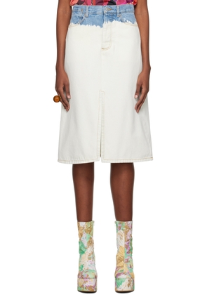 Dries Van Noten SSENSE Exclusive Blue & White Shea Denim Midi Skirt