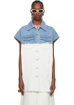 Dries Van Noten SSENSE Exclusive Blue & Off-White Vassie Denim Vest