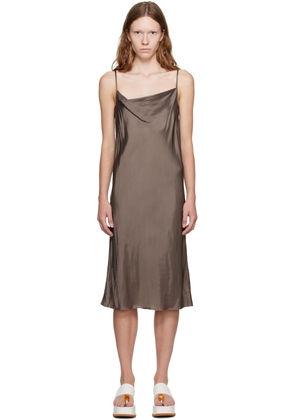 Dries Van Noten Gray Raw Edge Midi Dress