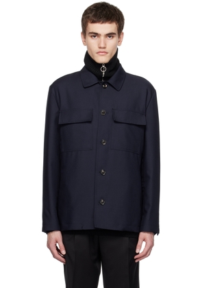 Lardini Navy Flap Pocket Shirt