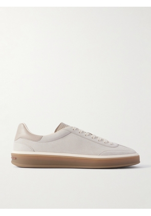 Loro Piana - Tennis Walk Leather-Trimmed Suede Sneakers - Men - Gray - EU 40