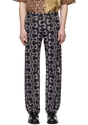 Dries Van Noten Gray Printed Jeans