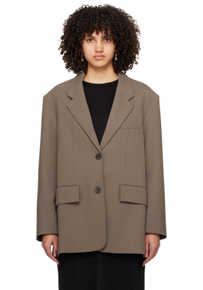 Studio Nicholson Brown Notched Lapel Blazer