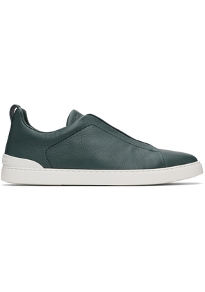 ZEGNA Green Triple Stitch Sneakers