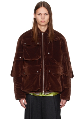 Dries Van Noten Brown Bellows Pocket Jacket