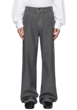 Dries Van Noten Gray Straight-Leg Jeans
