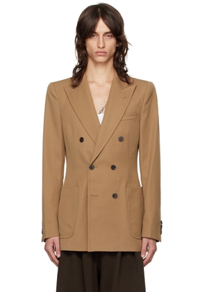 Dries Van Noten Tan Tight-Fit Blazer