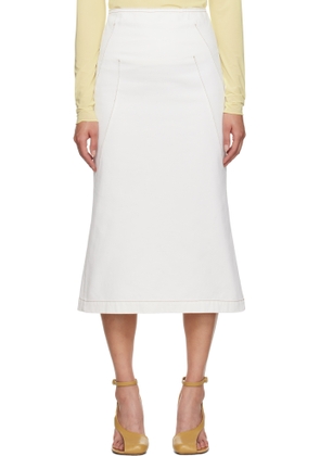 Dries Van Noten White Denim Maxi Skirt