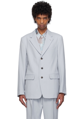 Dries Van Noten Blue Wool Blazer