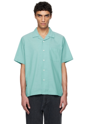 nanamica Green Open Collar Panama S/S Shirt