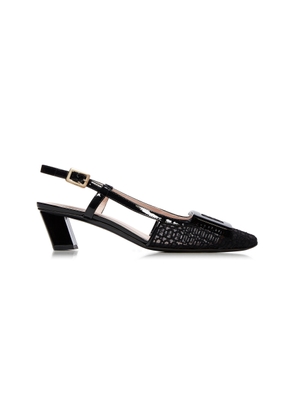 Roger Vivier Jacquard Mesh Slingback Pumps - Moda Operandi