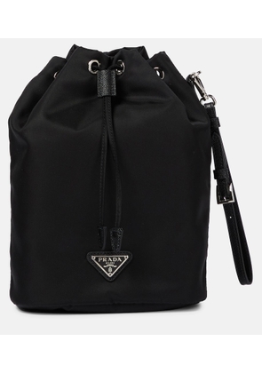 Prada Re-Nylon leather-trimmed bucket bag