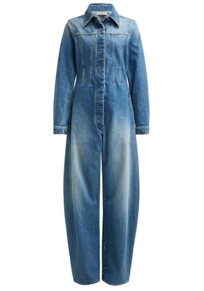 ALAÏA Horseshoe Leg Jumpsuit in Blue Vintage. Size 40 (also in 36).