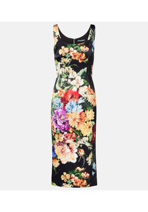 Dolce&Gabbana Floral satin midi dress